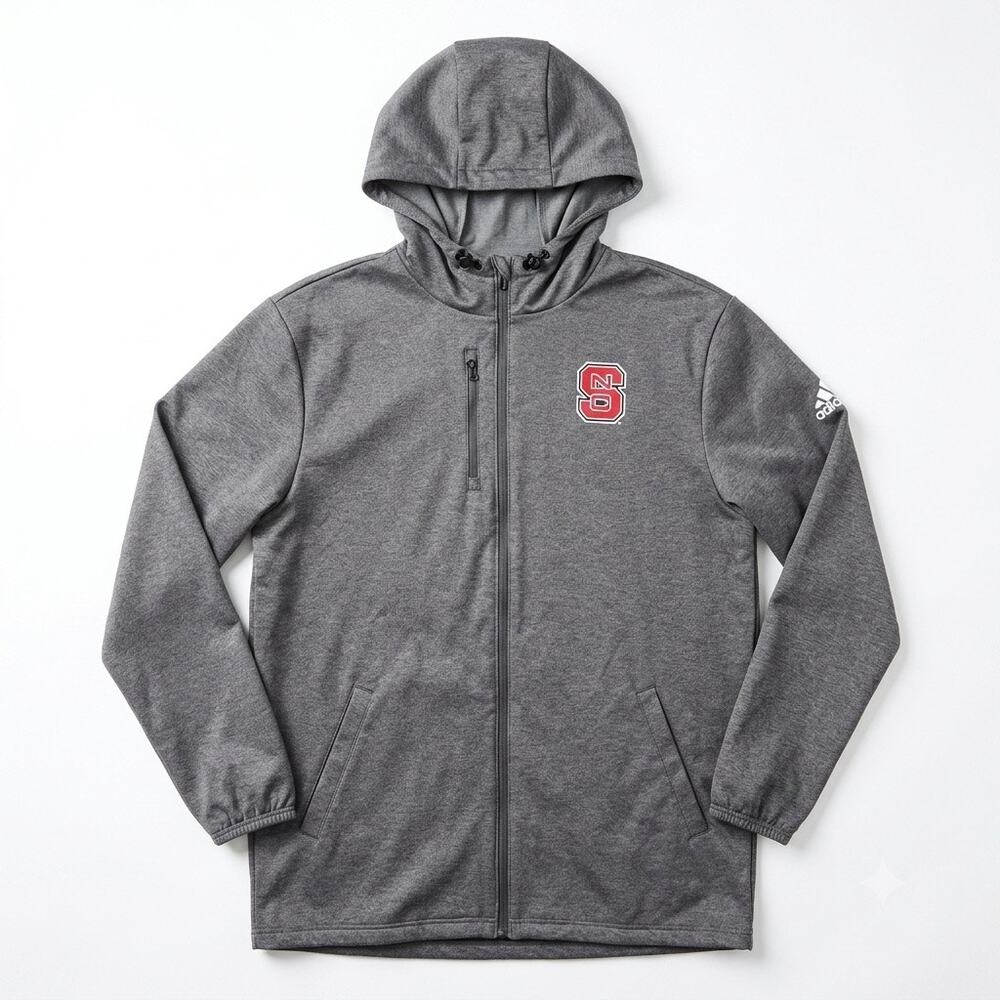 NC State Wolfpack On-Field Parka Jacket Gray Hooded Insulated Mens XLT XL Tall